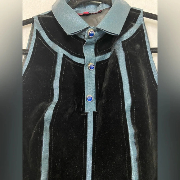 Vintage Kenzo velvet suede silk lined sleeveless  peplum dress top Sz 38 - Picture 7 of 16